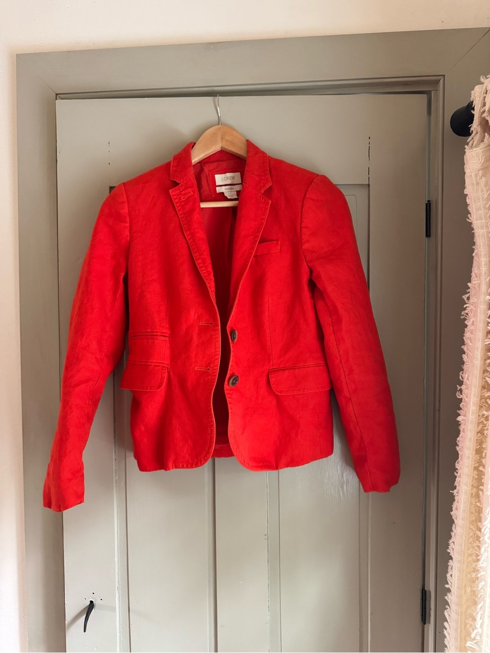J. Crew Bright Red Orange Schoolboy Women's Blazer